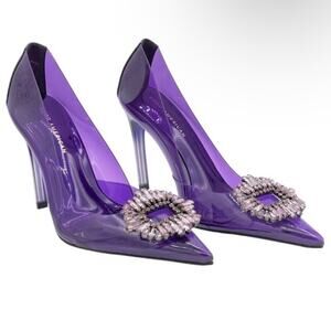 Good American CINDER-F*CKING-RELLA PUMP Heels Purple Size 6.5 NIB
